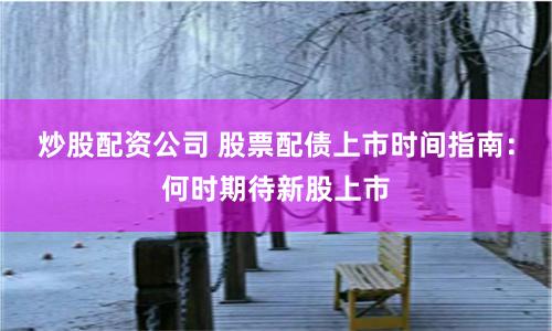 炒股配资公司 股票配债上市时间指南：何时期待新股上市